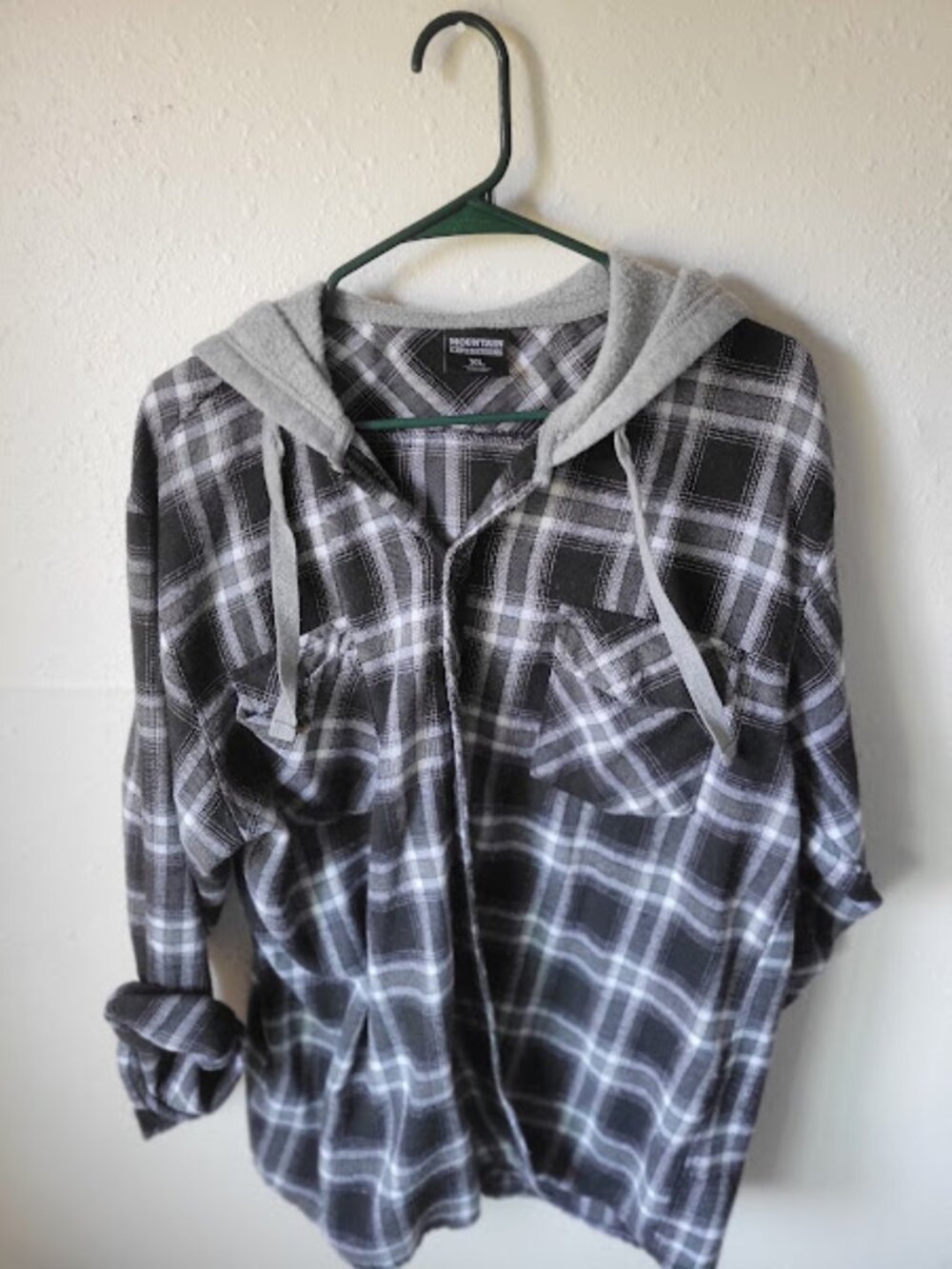 Mountain Expeditions Men's Hooded Plaid Flannel Shirt Size XL